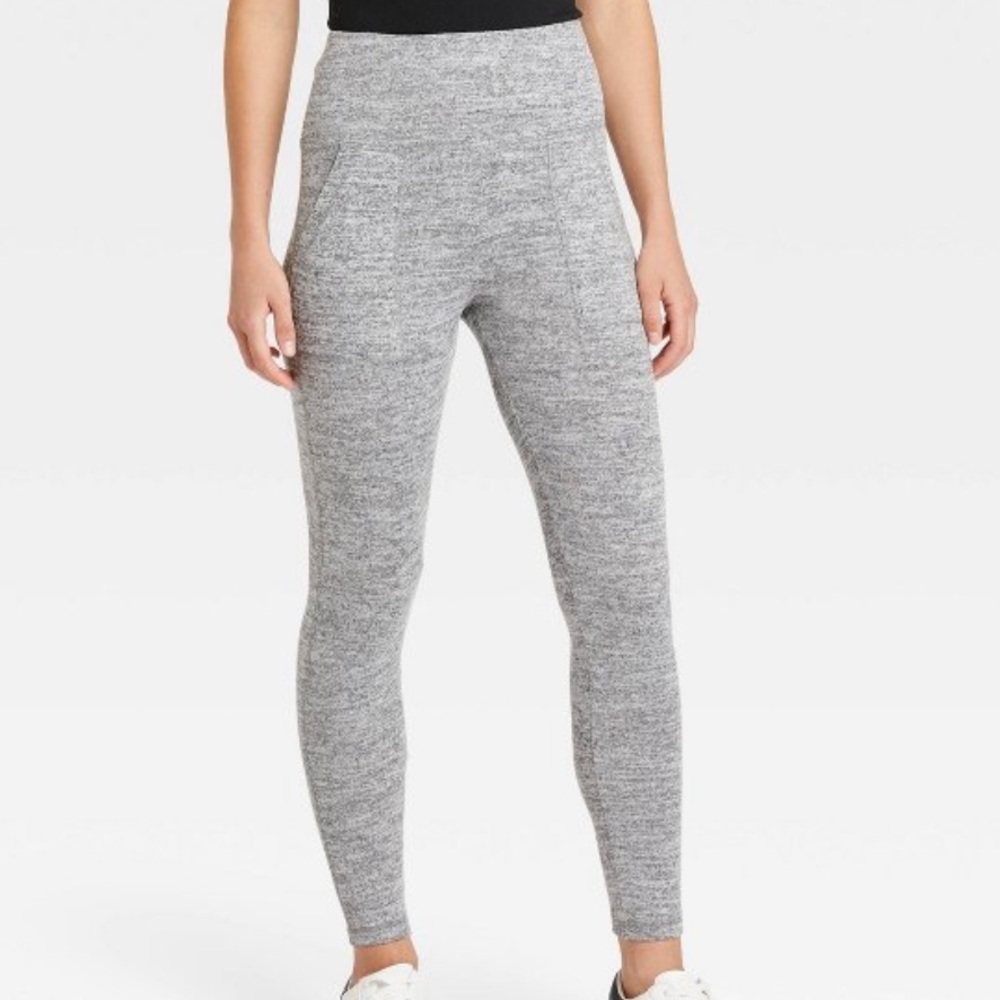 A New Day Soft Heather Grey Pocket Leggings Joggers